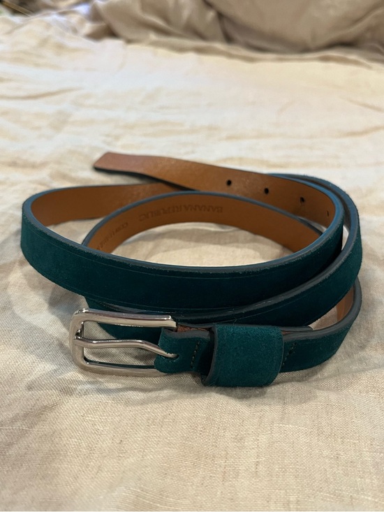 Banana Republic Accessories - Banana Republic Teal Suede Leather Belt with Embossed Logo